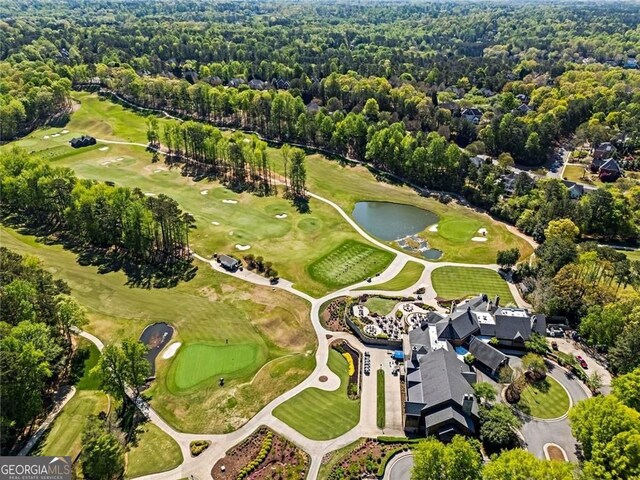 2120 Blackheath Trce, Alpharetta, GA 30005 - aerial view of property and surrounding area featuring a nearby body of water and a forest
