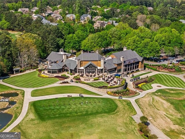 2120 Blackheath Trce, Alpharetta, GA 30005 - aerial overview of property's location with a nearby body of water and a golf course