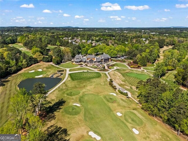 2120 Blackheath Trce, Alpharetta, GA 30005 - aerial overview of property's location with a golf course and a tree filled landscape