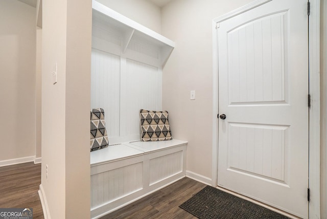 810 Relic Rdg, Hampton, GA 30228 - mudroom with dark wood finished floors and baseboards