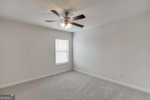 7208 Whitewater Dr, Flowery Branch, GA 30542 - carpeted empty room with baseboards and a ceiling fan