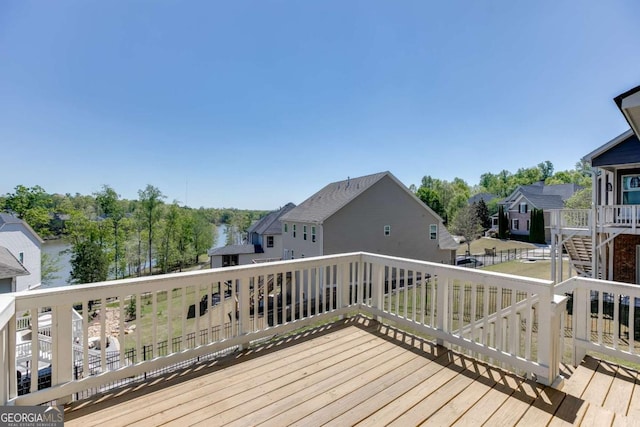 7208 Whitewater Dr, Flowery Branch, GA 30542 - wooden terrace featuring a residential view