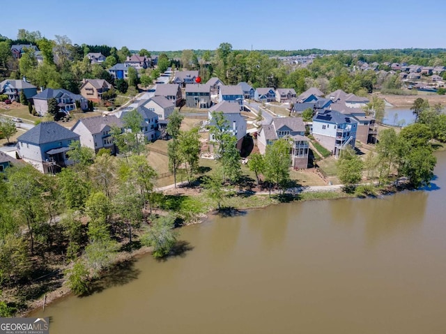 7208 Whitewater Dr, Flowery Branch, GA 30542 - aerial perspective of suburban area featuring a large body of water