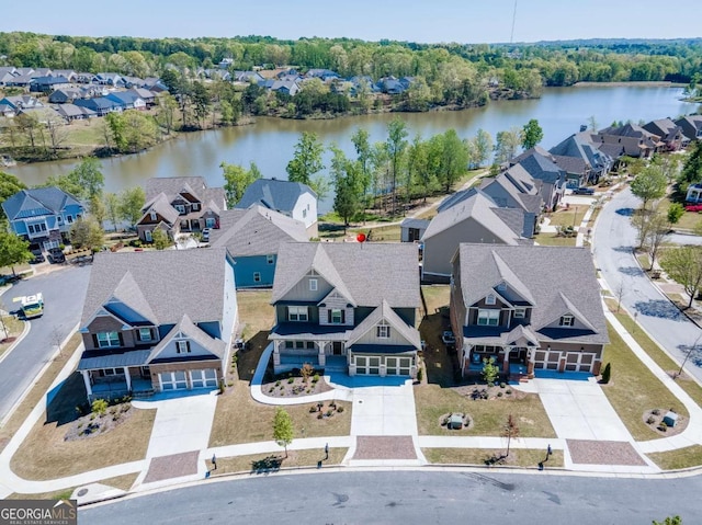 7208 Whitewater Dr, Flowery Branch, GA 30542 - aerial perspective of suburban area featuring a large body of water