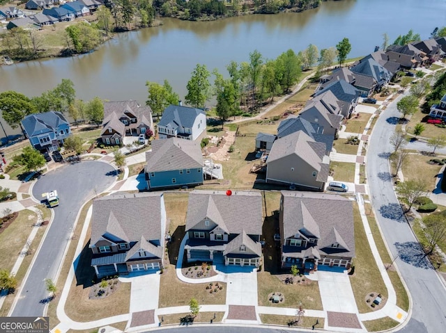 7208 Whitewater Dr, Flowery Branch, GA 30542 - aerial perspective of suburban area featuring a large body of water
