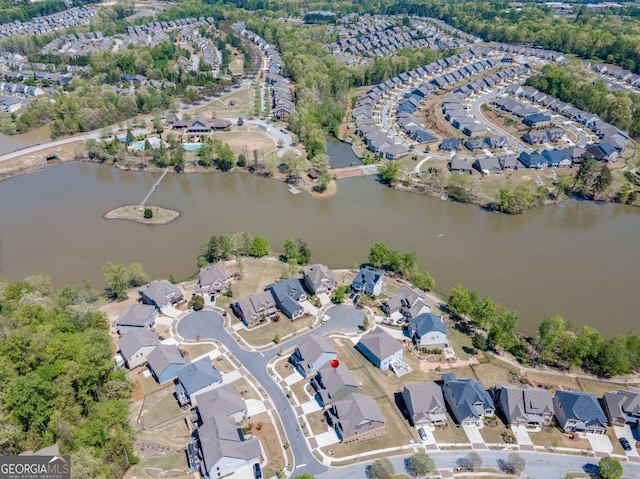 7208 Whitewater Dr, Flowery Branch, GA 30542 - aerial view of property and surrounding area featuring a nearby body of water and nearby suburban area