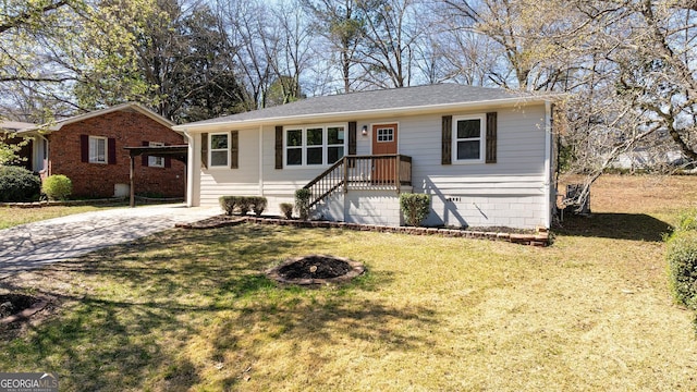 2215 Gordon Cir SE, Smyrna, GA 30080 - ranch-style house with driveway and a front yard