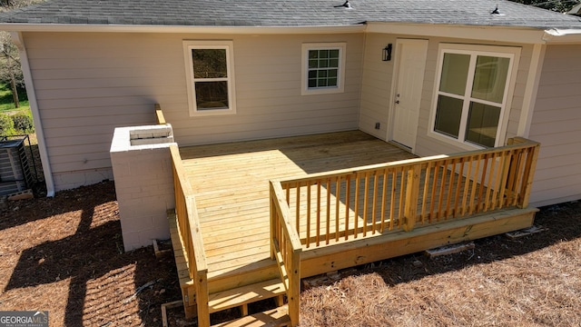 2215 Gordon Cir SE, Smyrna, GA 30080 - wooden deck featuring cooling unit