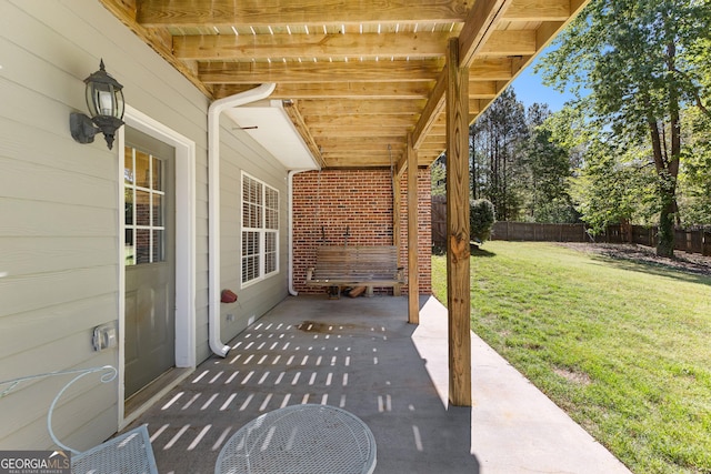 view of patio featuring a fenced backyard