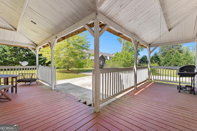 deck with grilling area
