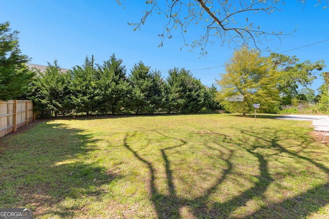 view of yard with fence