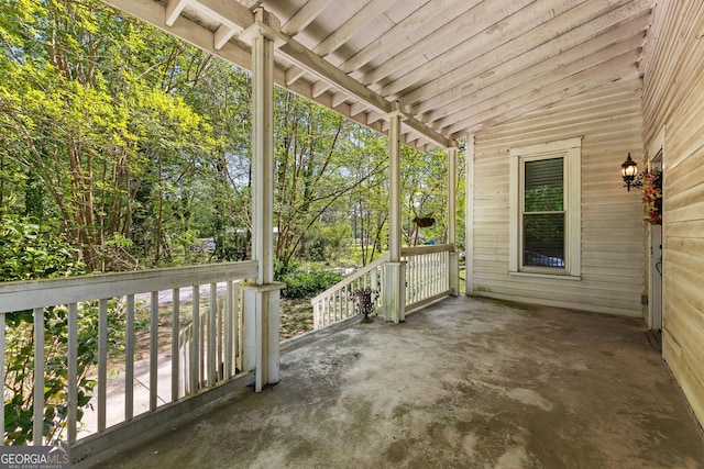 view of patio featuring covered porch