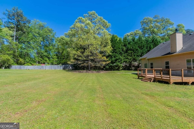 100 Hickory Dr, Stockbridge, GA 30281 - view of yard featuring fence and a deck