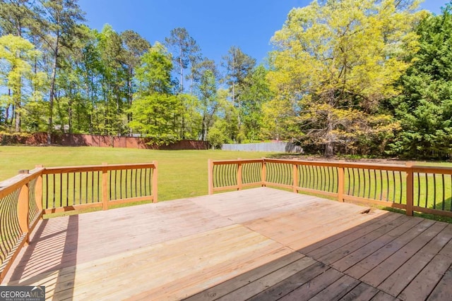 100 Hickory Dr, Stockbridge, GA 30281 - deck featuring a yard and fence