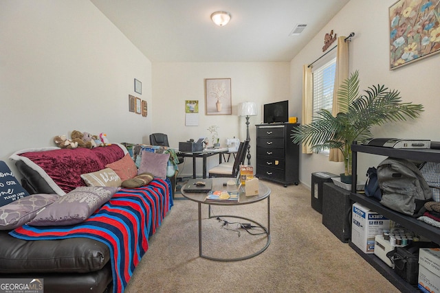 129 Coldwater Way, Griffin, GA 30224 - living room featuring carpet floors and visible vents