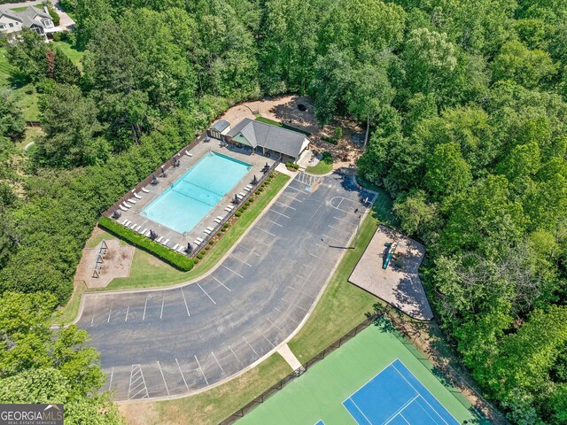 614 Springharbor Dr, Woodstock, GA 30188 - drone / aerial view of a pool area