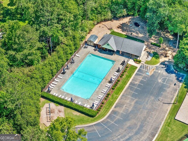 614 Springharbor Dr, Woodstock, GA 30188 - bird's eye view of a pool