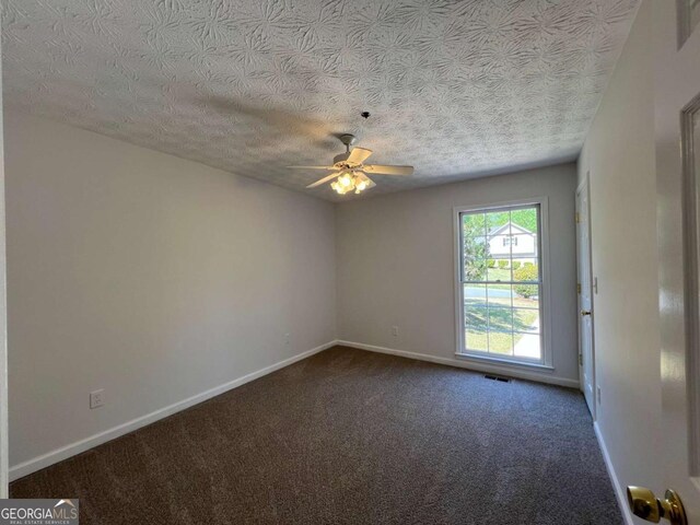 3861 Spring Meadow Dr, Acworth, GA 30101 - carpeted spare room featuring ceiling fan and a textured ceiling