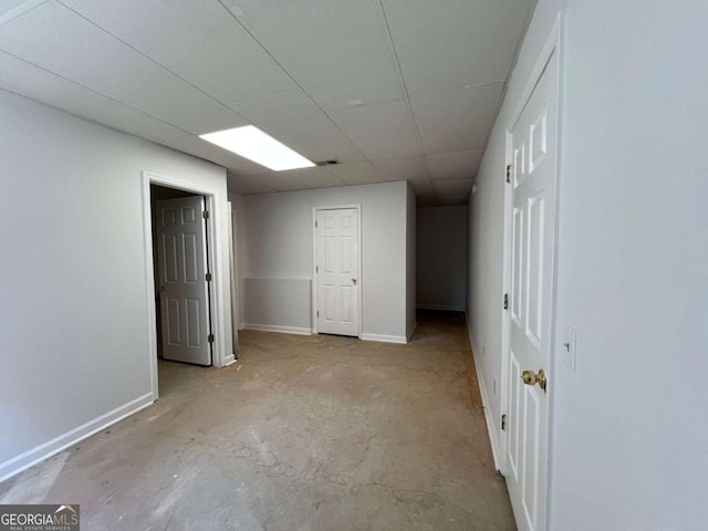 below grade area with visible vents and baseboards