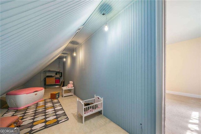 204 Overland Trl, Mcdonough, GA 30252 - interior space featuring lofted ceiling and carpet
