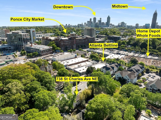 738 Saint Charles Ave NE, Atlanta, GA 30306 - bird's eye view with a city view