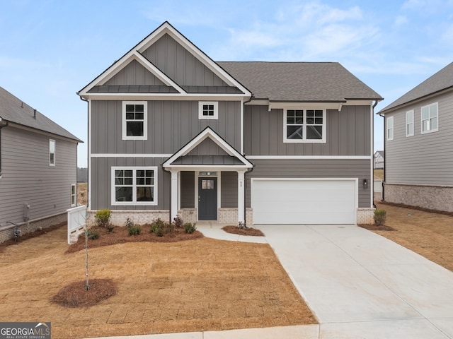 131 Hampton Ter, Dallas, GA 30157 - craftsman inspired home with an attached garage, board and batten siding, concrete driveway, and roof with shingles