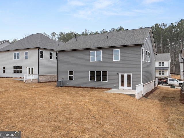 131 Hampton Ter, Dallas, GA 30157 - rear view of property featuring french doors and a shingled roof