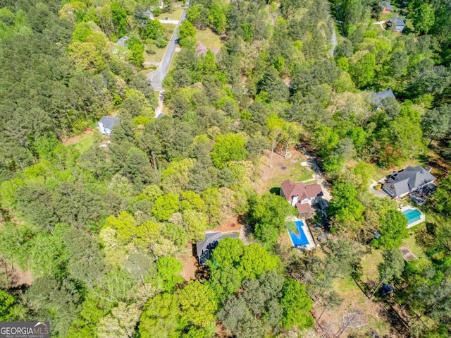 5876 Bridgemont Pl NW, Acworth, GA 30101 - bird's eye view featuring a wooded view
