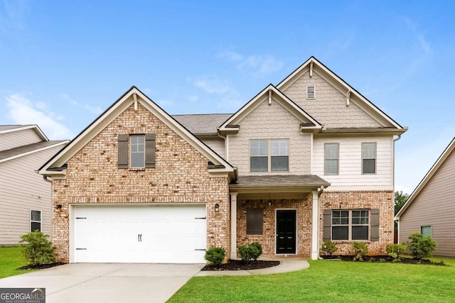 3200 Camden Ct, Atlanta, GA 30349 - craftsman inspired home featuring brick siding, a front yard, and concrete driveway