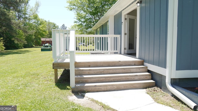 deck with a lawn