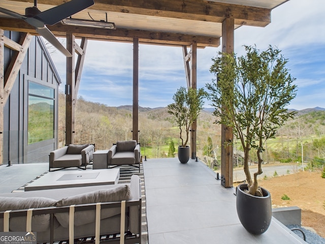 631 Bent Grass, Clayton, GA 30525 - view of patio with a mountain view and outdoor lounge area