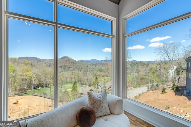 631 Bent Grass, Clayton, GA 30525 - sunroom featuring a mountain view, healthy amount of natural light, and a forest view