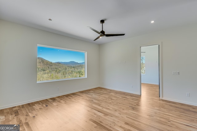 631 Bent Grass, Clayton, GA 30525 - spare room with ceiling fan, light wood finished floors, baseboards, and recessed lighting
