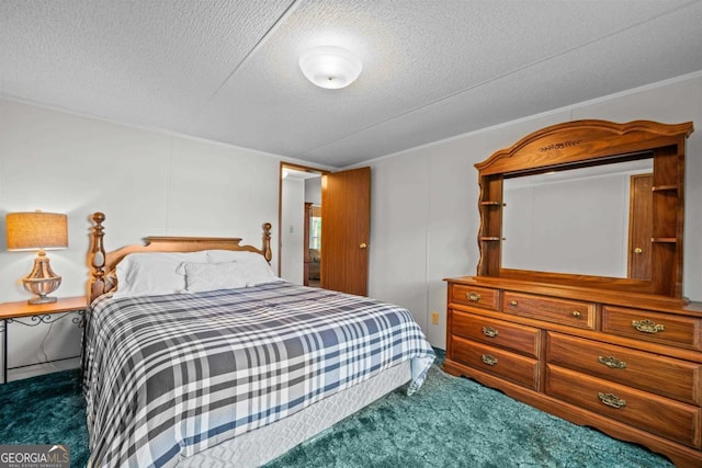 82 Dogwood Ct, Sparta, GA 31087 - carpeted bedroom with a textured ceiling and ornamental molding