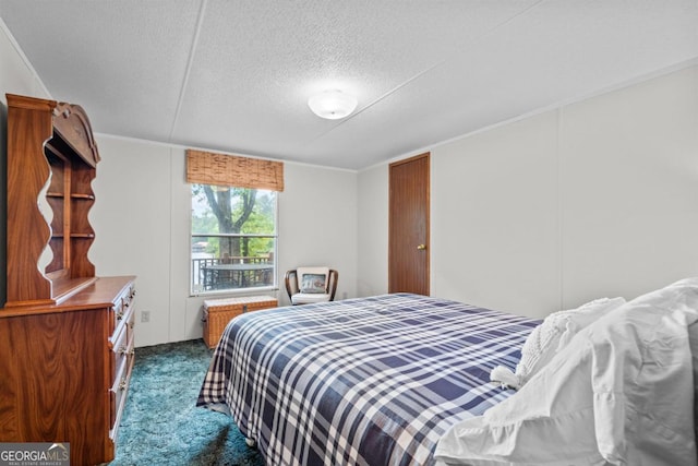 82 Dogwood Ct, Sparta, GA 31087 - bedroom featuring dark colored carpet and a textured ceiling