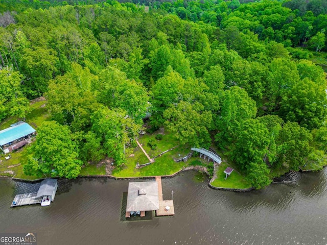 82 Dogwood Ct, Sparta, GA 31087 - aerial view featuring a forest view and a water view