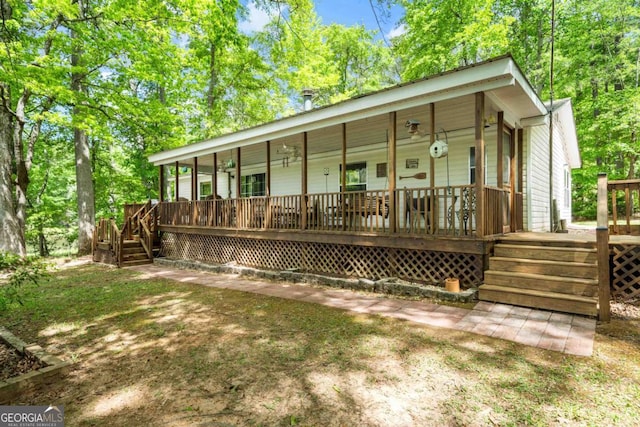 82 Dogwood Ct, Sparta, GA 31087 - back of house with covered porch
