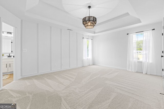 24 Hamilton Dr, Jefferson, GA 30549 - spare room featuring visible vents, a wealth of natural light, a raised ceiling, and light colored carpet
