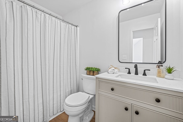 24 Hamilton Dr, Jefferson, GA 30549 - bathroom with curtained shower, toilet, and vanity