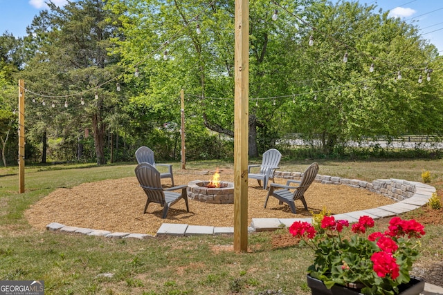 24 Hamilton Dr, Jefferson, GA 30549 - view of yard featuring an outdoor fire pit