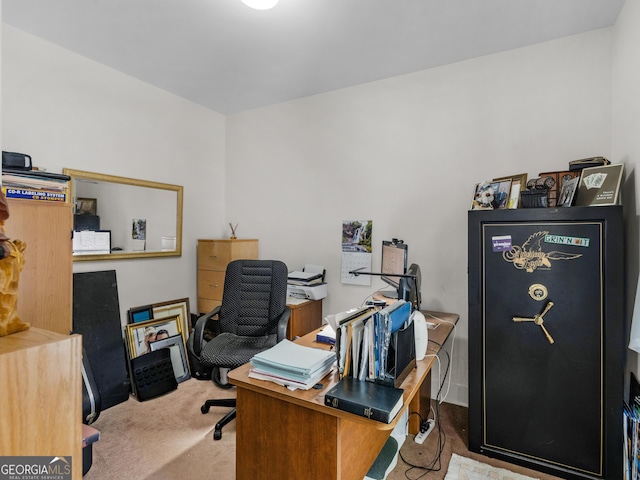 view of carpeted office space