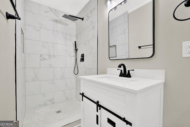 486 Edward Ct, Marietta, GA 30066 - bathroom featuring a tile shower and vanity