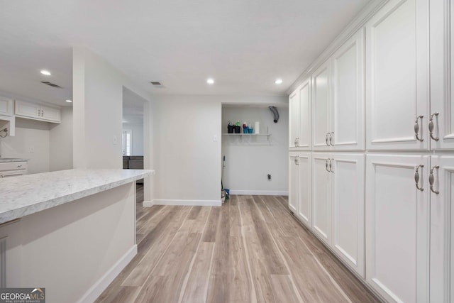 6101 River Rd Apt 20, Columbus, GA 31904 - hall featuring light wood finished floors, baseboards, recessed lighting, and visible vents
