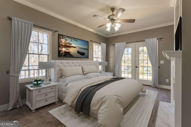 160 Keese Ln, Fair Play, SC 29643 - bedroom with multiple windows, carpet flooring, baseboards, and access to outside