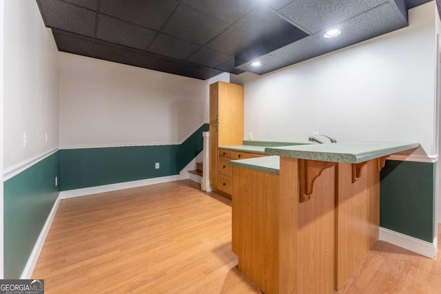 160 Keese Ln, Fair Play, SC 29643 - interior space with light wood-type flooring, a drop ceiling, baseboards, and stairway