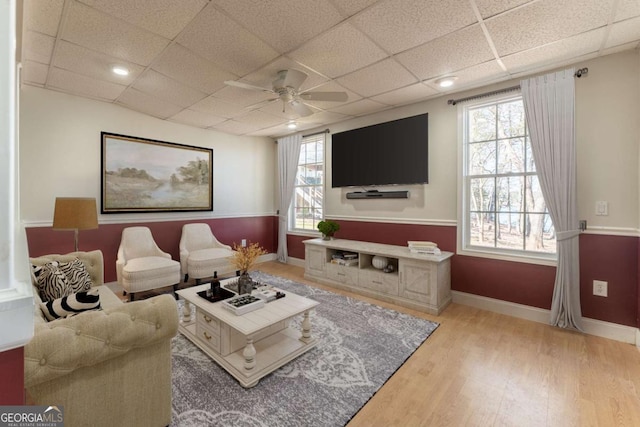 160 Keese Ln, Fair Play, SC 29643 - living room with plenty of natural light, a ceiling fan, and a drop ceiling
