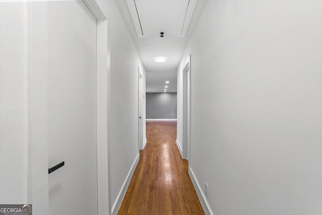 800 Kiowa Dr NE, Marietta, GA 30060 - hallway with attic access, wood finished floors, and baseboards