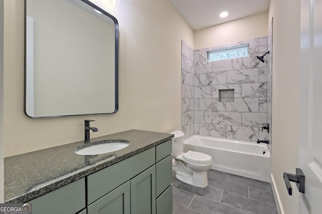 162 Forest Canopy Way, Clayton, GA 30525 - full bath featuring tile patterned floors, washtub / shower combination, vanity, and toilet
