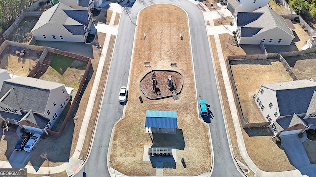 aerial view with a residential view