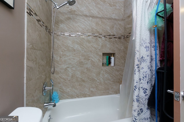 2673 Rainbow Forest Dr, Decatur, GA 30034 - full bathroom featuring toilet and shower / bathtub combination with curtain